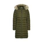 Tommy Hilfiger Kadın Mat Haki Şişme Mont - XS - Yeşil