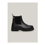 Tommy Hilfiger Kadın Rahat Taban Deri Düz Taban Siyah Bot & Bootie -BDS FW0FW08448