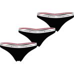 Tommy Hilfiger Kadın Siyah Tanga Külot, 3'lü Set, XL Beden