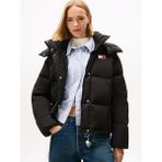 Tommy Hilfiger Kadın Siyah Tjw Alaska Grid Kuş Tüyü Ceket Standart Kalıp Cepli 3 İplik Şardonlu