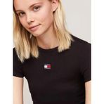 Tommy Hilfiger Kadın Slim Badge Siyah T-Shirt DW0DW17881BDS