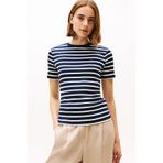Tommy Hilfiger Kadın Slim Cody C-Nk T-Shirt - Lacivert/Ekru