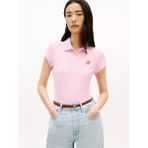 Tommy Hilfiger Kadın Slim Fit Göğsünde Logo Işlemeli Pamuklu Kısa Kollu Pembe Polo Yaka T-Shirt WW0WW49259-TOL