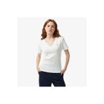 Tommy Hilfiger Kadın Slim Fit V Yaka Kısa Kollu Beyaz T-Shirt WW0WW40584-YBL