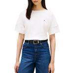 Tommy Hilfiger Kadın S/S tişört, Beyaz (Ecru), L