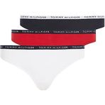 Tommy Hilfiger Kadın Tanga Külot, Çok Renkli (Beyaz/Çöl Gökyüzü/Birincil Kırmızı), XL