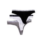 Tommy Hilfiger Kadın Tanga Külot Tanga Külot (1'li paket), Gri/beyaz/siyah, XL