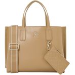 Tommy Hilfiger Kadın Th Distinct Mini Tote Aw0aw17192, Tek Beden, Haki (Safari Tuval), One Size