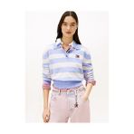 Tommy Hilfiger Kadın Tjw Fluffy Polo Yaka Kazak - Lavanta Mavisi