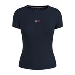 Tommy Hilfiger Kadın TJW SLIM BADGE RIB TEE T-shirt Dark Night Navy M