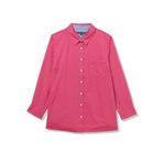 Tommy Hilfiger Kadın uzun düğme yukarı yakalı gömlek rulo sekme kollu, Farsça Pembe Çoklu, 1X