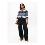 Tommy Hilfiger Lacivert-Beyaz Kadın Çizgili Hırka CO CARDI STITCH C-NK LS CARDI