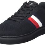 Tommy Hilfiger LIGHTWEIGHT CUPSOLE KNIT STRIPES Erkek Spor Ayakkabı, Siyah, 45