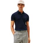 Tommy Hilfiger Liquid Cotton RWB Cuff Slim Polo T-Shirt, L, MW0MW41612, DW5 Desert Sky, Erkek