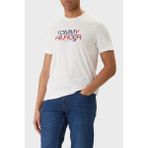 Tommy Hilfiger Logolu % 100 Pamuk Regular Fit Bisiklet Yaka T Shirt Erkek T Shirt MW0MW42369 Ybr - Beyaz - 2XL