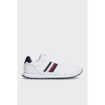 Tommy Hilfiger Logolu Deri Sneaker Ayakkabı Erkek Ayakkabı FM0FM05637 Ybs - Beyaz