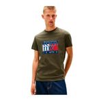 Tommy Hilfiger Logolu Organik Pamuklu Bisiklet Yaka T-Shirt, S, DM0DM21977, Yeşil, Erkek