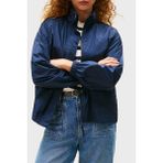Tommy Hilfiger Logolu Su Itici Relaxed Fit Gizlenebilen Kapüşonlu Ceket Bayan Ceket WW0WW46444 C1G - XS - Lacivert