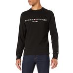 Tommy Hilfiger Logolu Uzun Kollu Regular Fit Sweatshirt, 3XL, MW0MW11596, Siyah, erkek