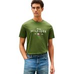 Tommy Hilfiger Marka Logolu Günlük Kullanıma Uygun Yeşil T-Shirt, M, MW0MW41455L01, Green, Erkek