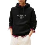 Tommy Hilfiger Marka Logolu Kapüşonlu Organik Pamuklu Kanguru Cepli Sweatshirt, 2XL, MW0MW40864, Siyah, erkek