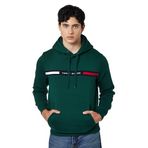 Tommy Hilfiger Marka Logolu Kapüşonlu Şık Görünüşlü Sweatshirt, XL, MW0MW37361, Yeşil, erkek