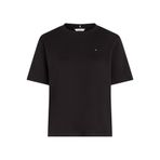 Tommy Hilfiger MODERN INTERLOCK BOXY SS TEE Kadın Siyah T-Shirt - WW0WW47458