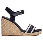 Tommy Hilfiger Mono Webbing High Wedge Sandal Mavi Kadın Sandalet