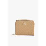 Tommy Hilfiger Monogram Desenli Orta Boy Cüzdan Bej, Medium, AW0AW17743, Safari Canvas, kadın