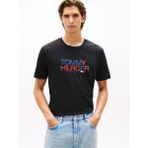 Tommy Hilfiger MW0MW42369BDS Brand Love Big Text Erkek Tişört - Siyah - XL