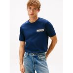 Tommy Hilfiger Normal Kalıp Yuvarlak Yakalı Logo İmzalı Kısa Kollu T-Shirt, L, MW0MW41463, Lacivert, Erkek