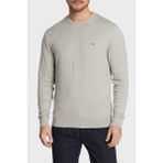 Tommy Hilfiger Pamuk ve Kaşmir Karışımlı Regular Fit Bisiklet Yaka Kazak Erkek Kazak MW0MW28046 P01 - Gri