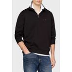Tommy Hilfiger Pamuklu Regular Fit Fermuarlı Dik Yaka Kazak Erkek Kazak MW0MW36510 Bds - Siyah
