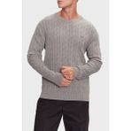 Tommy Hilfiger Pamuklu Relaxed Fit Bisiklet Yaka Örme Kazak Erkek Kazak MW0MW33132 P91 - Gri - 2XL
