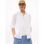 Tommy Hilfiger Pıece Dye Lınen Rf Shırt Erkek Beyaz Gömlek - Mw0mw39425