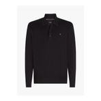 Tommy Hilfiger PIMA ORG CTN CASHMERE LS POLO Erkek Siyah Kazak - MW0MW36519