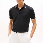 Tommy Hilfiger Pique Erkek Polo Tişört, Yaka ile, Beden S/S, 1 Adet, Siyah, M