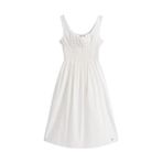 Tommy Hilfiger Poplin Midi Elbise, L, DW0DW20881, Beyaz, Kadın