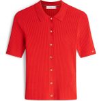 Tommy Hilfiger Rayon Rıb Slım Polo Ss Swt Kadın Turuncu Bluz - WW0WW48482