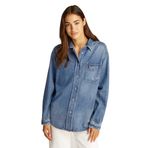 Tommy Hilfiger RELAXED FIT OVERSHIRT AI6037 EXT Kadın Gömlek, İndigo, M