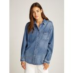 Tommy Hilfiger RELAXED FIT OVERSHIRT AI6037 EXT Kadın Gömlek, İndigo, XS