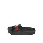 Tommy Hilfiger Siyah-Beyaz-Kırmızı Erkek Plaj Terliği TOMMY JEANS POOL SLIDE ESS
