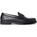 Tommy Hilfiger Siyah Erkek Deri Klasik Ayakkabı HILFIGER PENNY CRUST LTH LOAFER