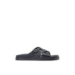 Tommy Hilfiger Siyah Erkek Deri Terlik FLAG HARDWARE LTH SANDAL