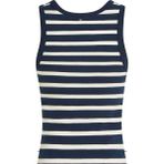 Tommy Hilfiger Slım Henley GB Scoop-Nk Tank Top Kadın Mavi T-Shirt - WW0WW43920