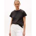 Tommy Hilfiger Slub Mdrn C-Nk Ss T-Shırt Kadın Siyah T-Shirt - Ww0ww45747