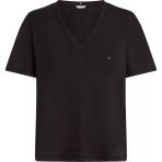 Tommy Hilfiger SLUB MDRN V-NK SS T-SHIRT Kadın Siyah T-Shirt - WW0WW43901