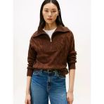 Tommy Hilfiger Soft Wool Cable 1/2 Zıp Ls Swt Kadın Kahverengi Sweatshirt - Ww0ww46425