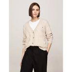 Tommy Hilfiger Soft Wool Cable Cardıgan Kadın Bej Hırka - Ww0ww43089