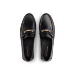 Tommy Hilfiger Th Chain Leather Loafer Casual Ayakkabı, 39, FW0FW08956, Black, Kadın